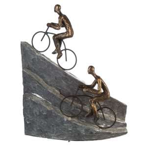 Racing Poly Design Sculpture In Antique Bronze And Grey