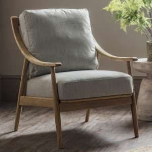 Radiant Fabric Armchair With Wooden Frame In Natural