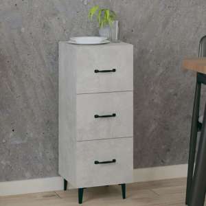 Radko Wooden Chest Of 3 Drawers In Concrete Effect - UK