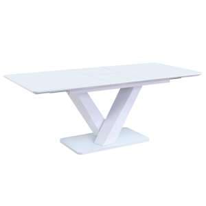 Raffle Small Glass Extending Dining Table In White High Gloss