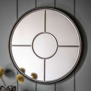 Raga Large Round Wall Mirror In Black And Silver Frame - UK