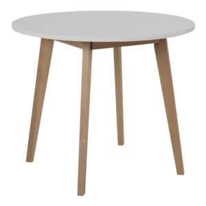 Rahway Round Wooden Dining Table in White
