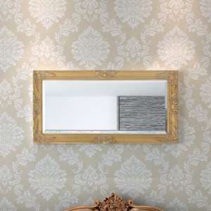 Ramiro Small Baroque Style Wooden Wall Mirror In Gold