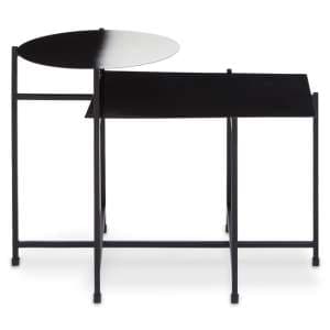Ramita 2 Tier Metal Side Table In Black And White - UK