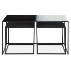 Ramita Metal Set Of 3 Coffee Tables In Black And White