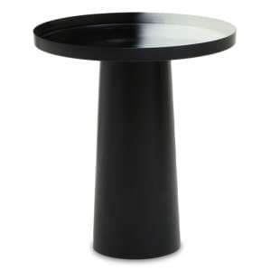 Ramita Round Metal Side Table In Black And White - UK