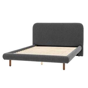 Randers Polyester Fabric Double Bed In Charcoal - UK