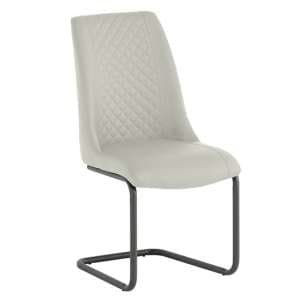 Revila Faux Leather Dining Chair In Stone - UK
