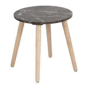 Ravello Marble Side Table Round In Emperador Brown