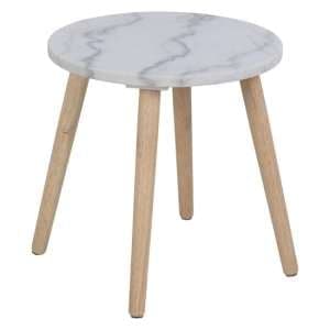 Ravello Marble Side Table Round In Guangxi White