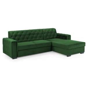 Ravello Plush Velvet Sofa Bed Right Hand In Green