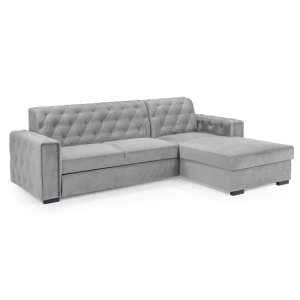 Ravello Plush Velvet Sofa Bed Right Hand In Grey