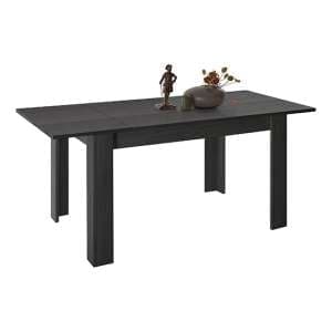 Raya Extending Wooden Dining Table In Black Ash