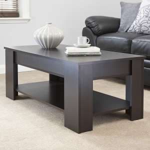 Liphook Coffee Table Rectangular In Espresso With Lift Up Top - UK