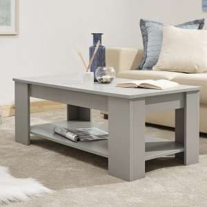 Liphook Coffee Table Rectangular In Grey With Lift Up Top - UK