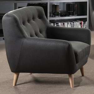 Rayssa Fabric 1 Seater Sofa In Grey - UK