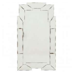 Raze Cut Out Design Wall Bedroom Mirror In Antique Silver Frame