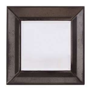 Raze Small Square Bevelled Wall Mirror In Antique Black Frame