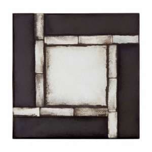 Raze Square Tiled Design Wall Mirror In Antique Black Frame - UK