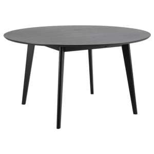 Redondo Large Round Wooden Dining Table In Black