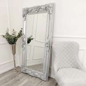 Reeth Medium Ornate Design Bevelled Mirror In Silver - UK