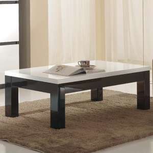 Regal Coffee Table In Black And White With High Gloss Lacquer