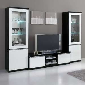 Regal Living Set In Black White With Gloss Cromo Details LED