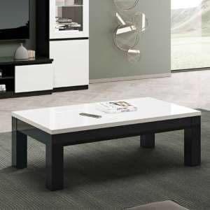 Regal High Gloss Coffee Table Large In White And Black - UK