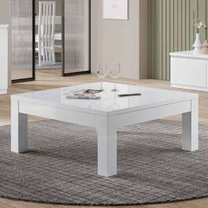 Regal High Gloss Coffee Table Square In White - UK
