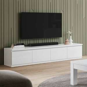 Regal High Gloss TV Stand With 4 Doors In White - UK