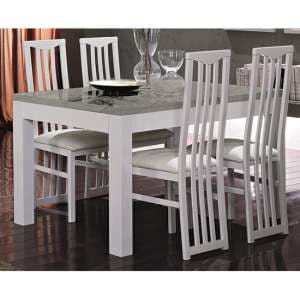 Regal Gloss White And Grey Dining Table 4 Cexa White Chairs