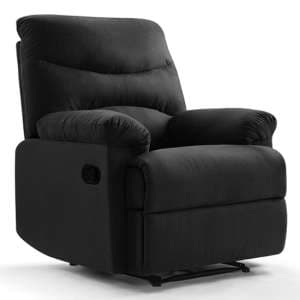 Regence Faux Suede Reclining Armchair In Black