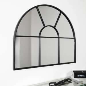 Regina Arched Wall Mirror With Black Metal Frame - UK