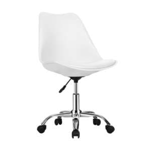 Regis Moulded Swivel Home And Office Chair In White - UK