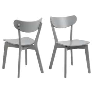 Reims Grey Rubberwood Dining Chairs In Pair - UK
