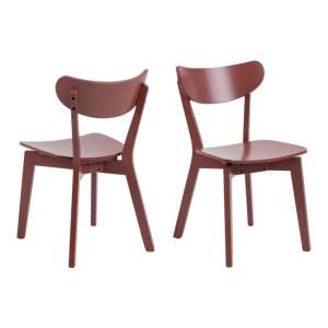 Reims Terracotta Rubberwood Dining Chairs In Pair - UK