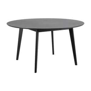 Reims Wooden Dining Table Round Large In Matt Black