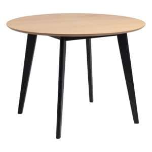 Reims Wooden Dining Table Round In Oak With Black Legs - UK