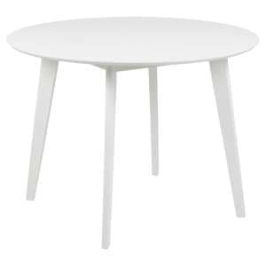 Reims Wooden Dining Table Round In White With White Legs - UK