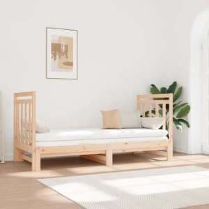 Reiti Solid PIne Wood Pull-Out Day Bed In Natural - UK