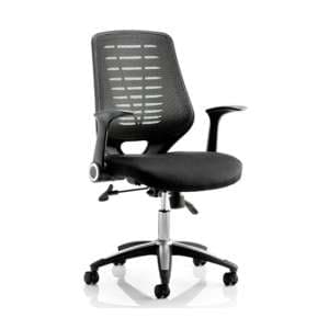Relay Task Black Back Office Chair With Airmesh Black Seat - UK