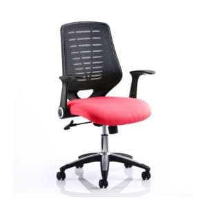 Relay Task Black Back Office Chair With Bergamot Cherry Seat - UK