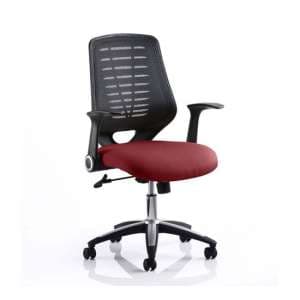 Relay Task Black Back Office Chair With Ginseng Chilli Seat - UK