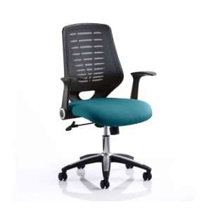 Relay Task Black Back Office Chair With Maringa Teal Seat - UK
