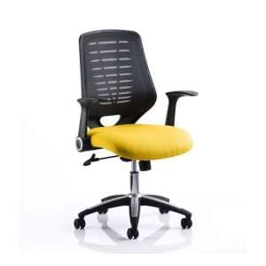 Relay Task Black Back Office Chair With Senna Yellow Seat - UK