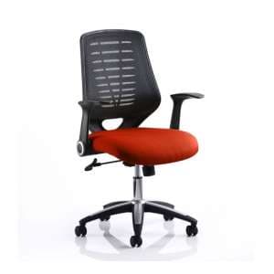 Relay Task Black Back Office Chair With Tabasco Red Seat