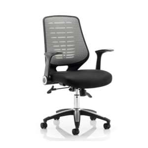 Relay Task Silver Back Office Chair With Airmesh Black Seat - UK