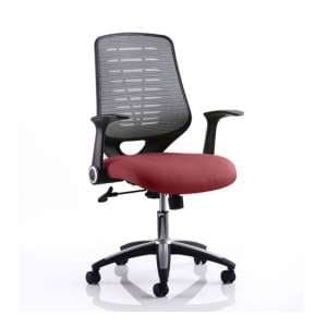 Relay Task Silver Back Office Chair With Ginseng Chilli Seat