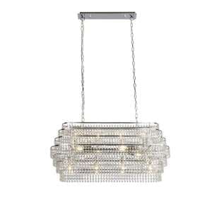 Rene Wall hung 12 Pendant Light In Chrome With Hanging Crystal - UK