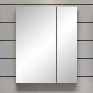 Reus Gloss Mirrored Bathroom Cabinet 2 Doors In Smokey Silver - UK